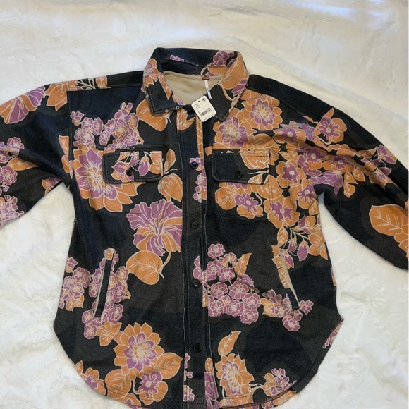 We the Free Ruby Ombré Stripe Cotton Blend Shirt Jacket - Picture 2 of 2